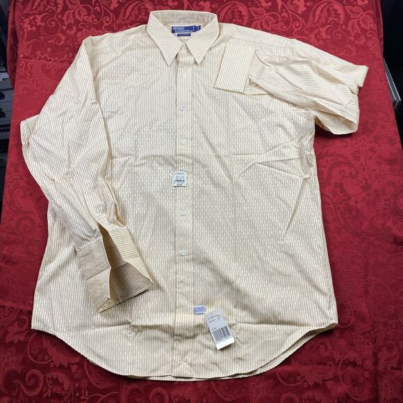 VTG Polo Ralph Lauren Shirt Mens 16 33 Pinstripe French Cuff New w/Tags *read - Picture 1 of 13
